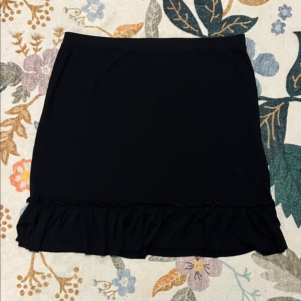 Max Studio Black Mini Skirt with Ruffle Hem